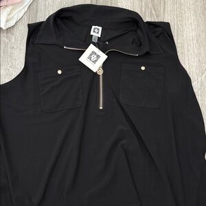 Anne Klein Black Top with Gold Accents